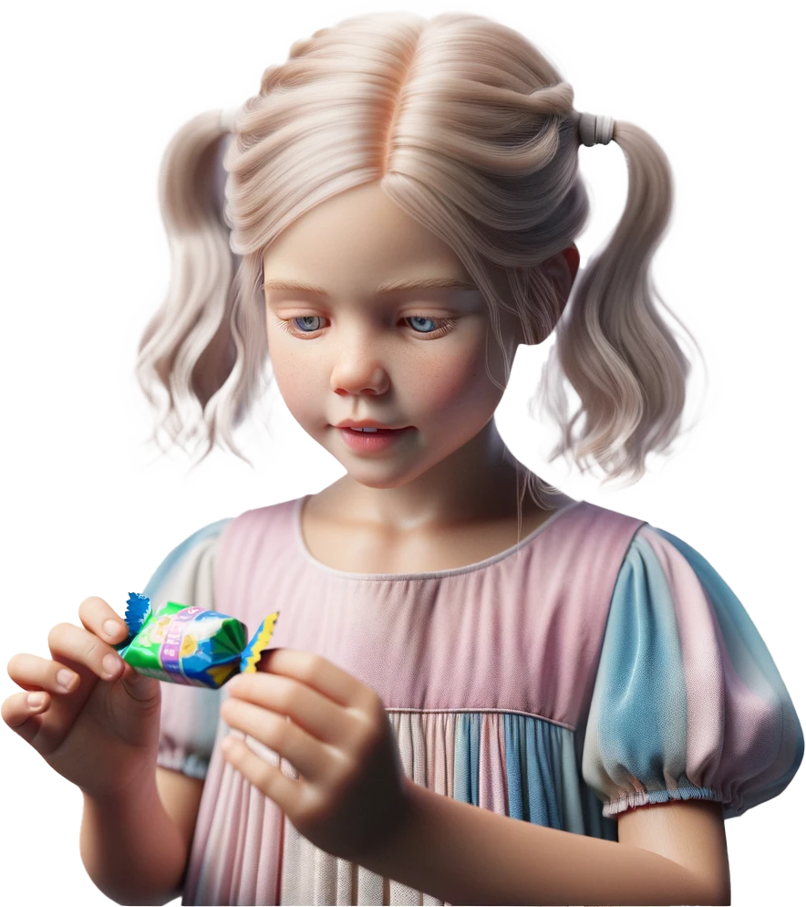 Girl with sweets